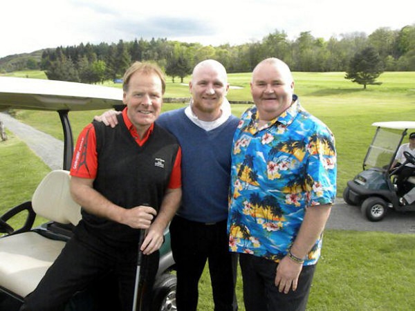 Scott Glynn with Murdo McLeod and John Hartson