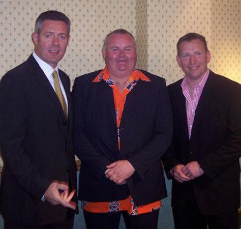 Scott Glynn with Gavin Hastings and Andy Nicol