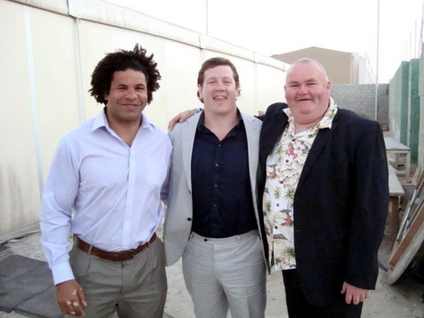 Scott Glynn with Colin Charvis and Paul Wallace